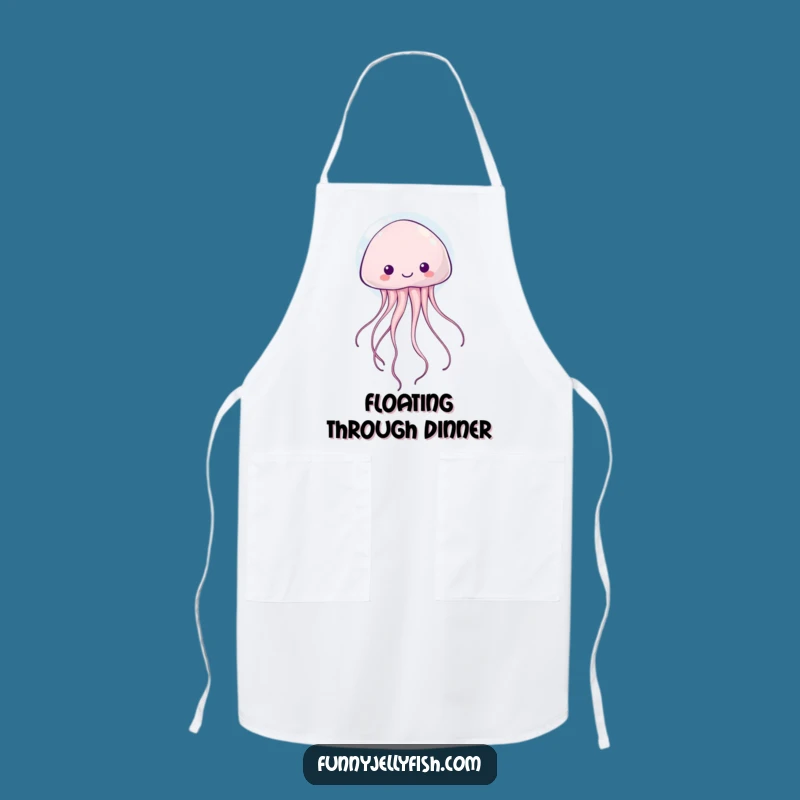 Funny Kawaii Jellyfish Bubble Apron: Cute Floating Creature, Perfect Kitchen Funny Gift