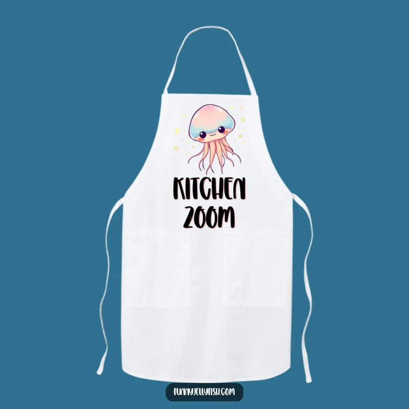 Funny Kawaii Jellyfish Zoom Apron - Cook with Speed and Sparkle