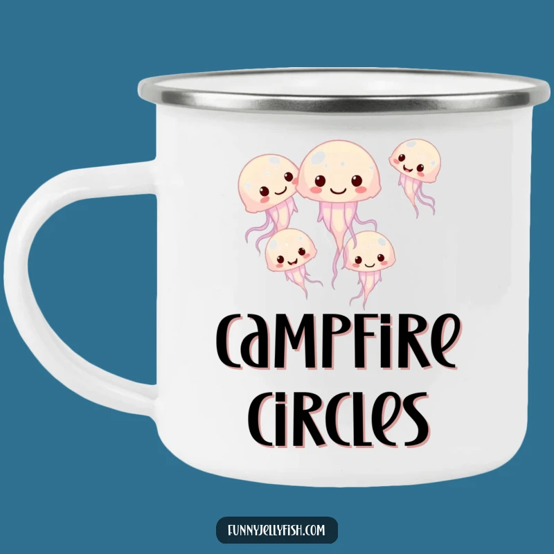 Funny Giggling Jellyfish Circle Camping Mug - Hilarious Outdoor Fun Gift