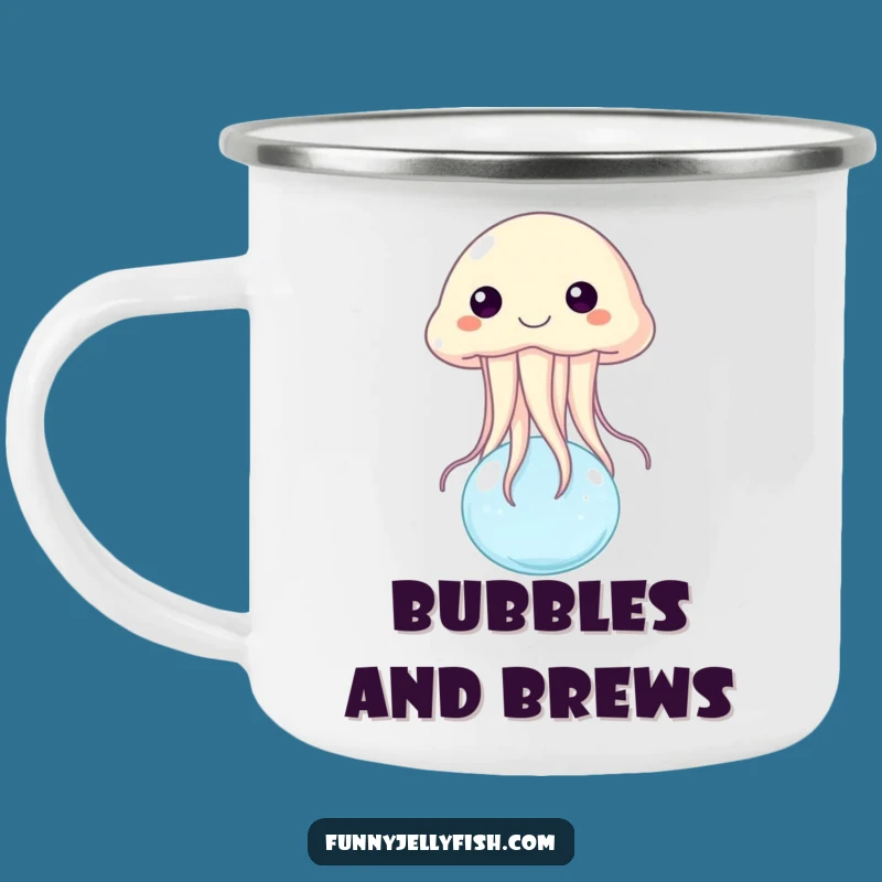Funny Jellyfish Bubble Bounce Camping Mug - Hilarious Outdoor Adventure Gift