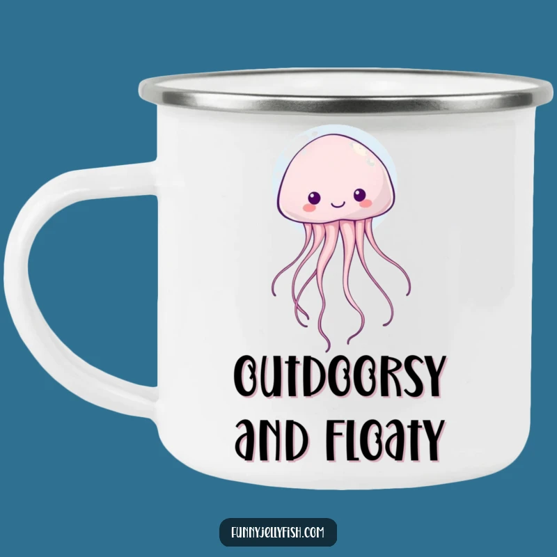 Funny Kawaii Jellyfish Bubble Camping Mug: Cute Floating Creature, Perfect Outdoor Funny Gift