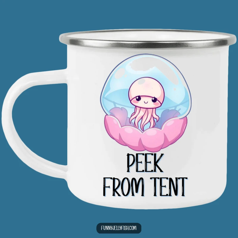 Funny Shy Jellyfish Anemone Camping Mug - Adorable Outdoor Humor Gift