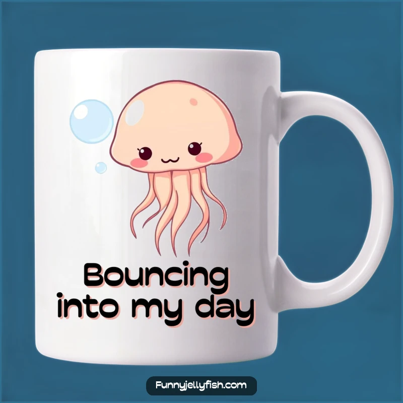 Funny Kawaii Jellyfish Mug - Bubble Play Design, Perfect Humorous Gift