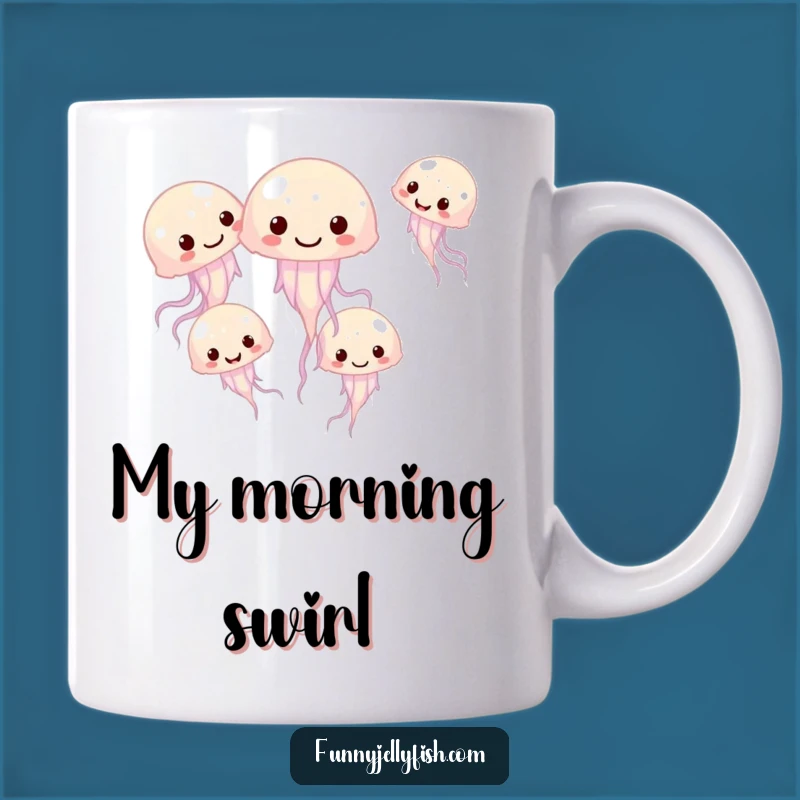 Funny Giggling Jellyfish Circle Mug - Hilarious Underwater Friends Gift