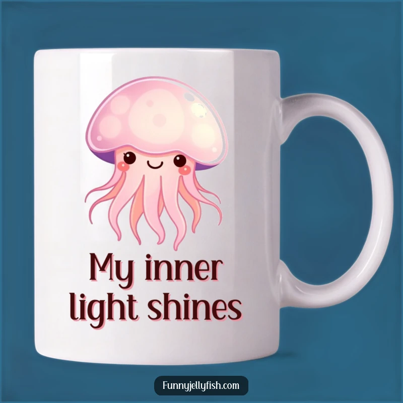 Funny Kawaii Jellyfish Mug - Happy Glow Design, Perfect Humorous Gift