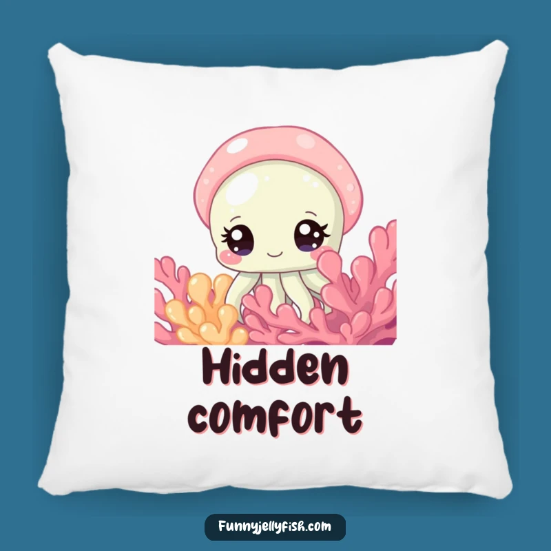 Funny Curious Jellyfish Pillow: Sparkling Eyes Peeking Perfect Comfy Gift