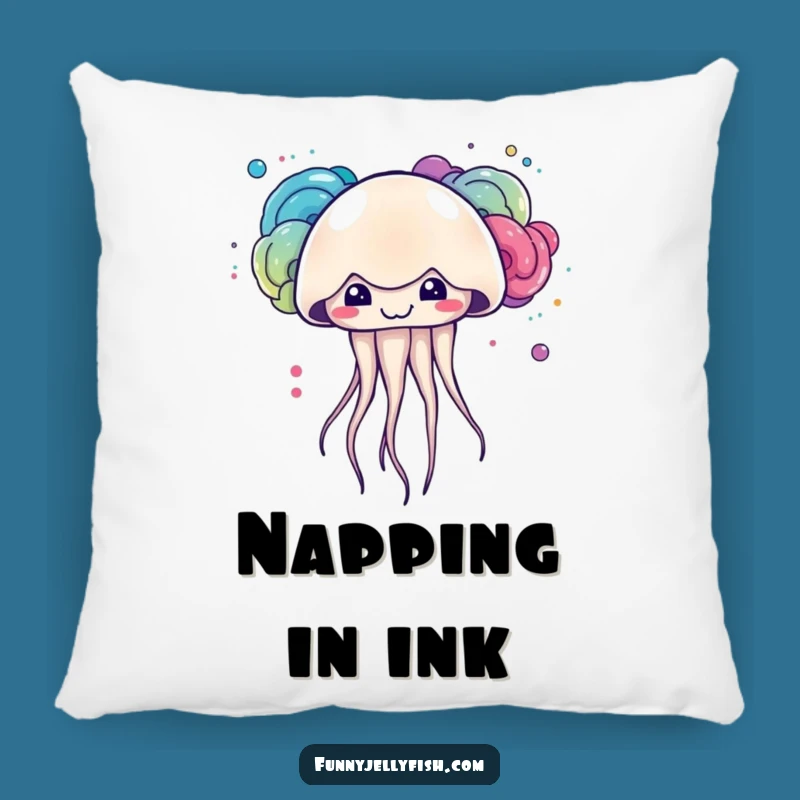 Funny Kawaii Jellyfish Ink Pillow: Cozy Artist Creature, Perfect Hilarious Comfort Gift