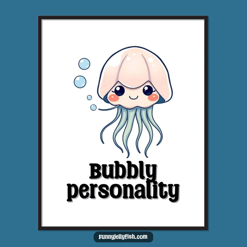 Funny Kawaii Jellyfish Bubble Digital Art - Instant Serenity Art