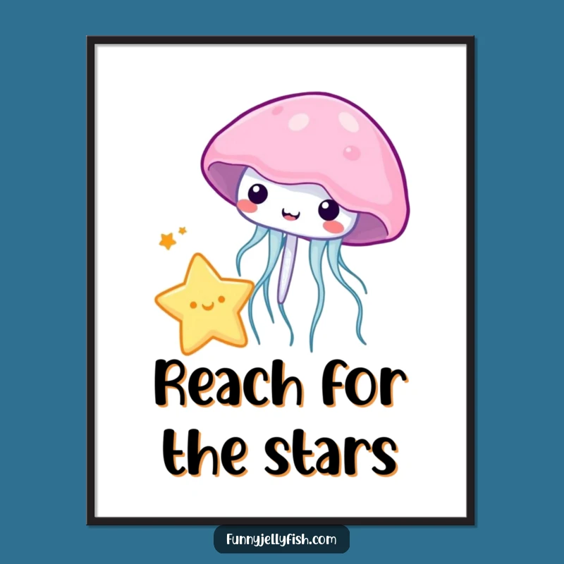 Funny Kawaii Jellyfish Star Digital Art: Playful Creature, Perfect Instant Funny Gift