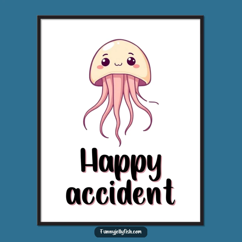 Funny Kawaii Jellyfish Upside Down Digital Art - Instant Whimsy