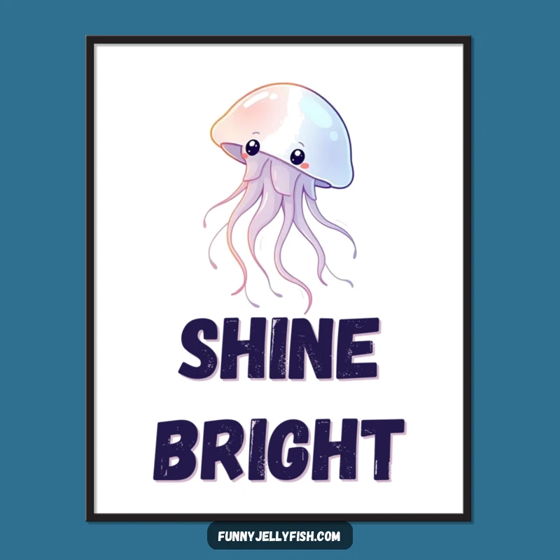 Funny Jellyfish Tentacle Digital Art: Graceful Floating Shimmering Perfect Instant Gift