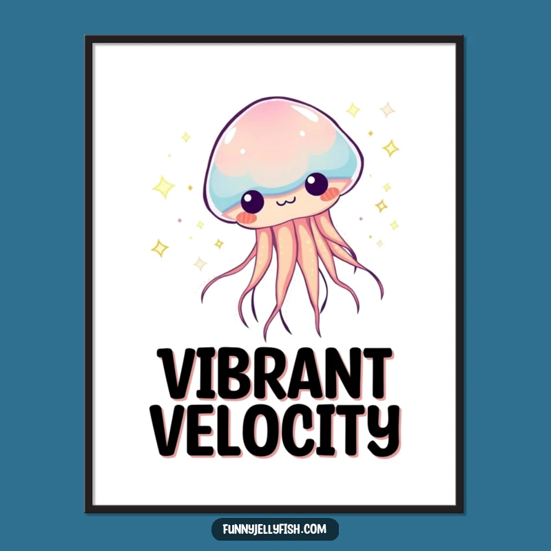Funny Kawaii Jellyfish Zoom Digital Art - Instant Energy Art