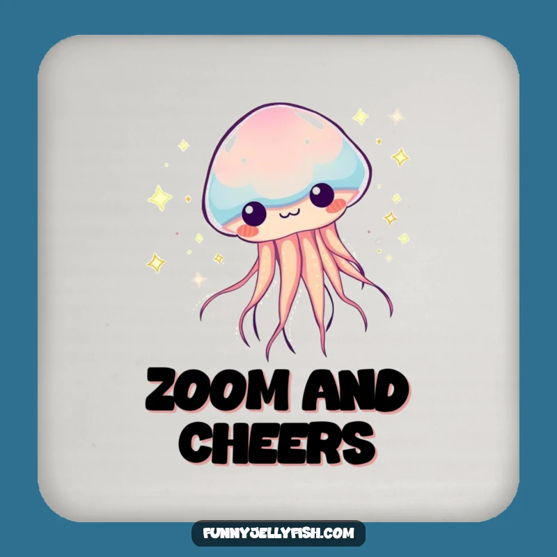 Funny Kawaii Jellyfish Zoom Coaster - Protect with Sparkle