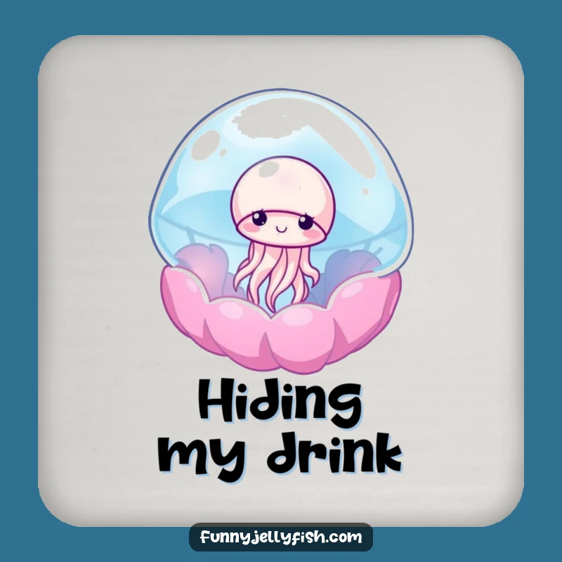 Funny Shy Jellyfish Anemone Coaster Set - Adorable Drink Protection Gift