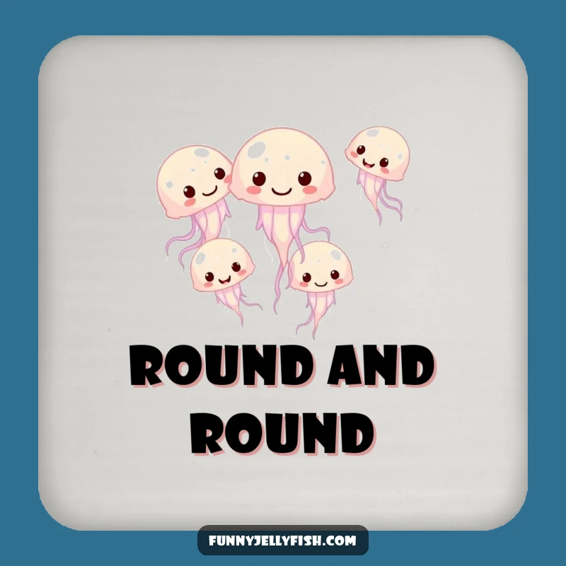 Funny Giggling Jellyfish Circle Coaster Set - Hilarious Drink Protection Gift