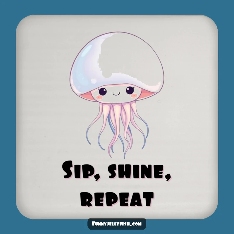 Funny Kawaii Jellyfish Pearl Coaster: Cute Drink Accessory, Hilarious Humorous Gift