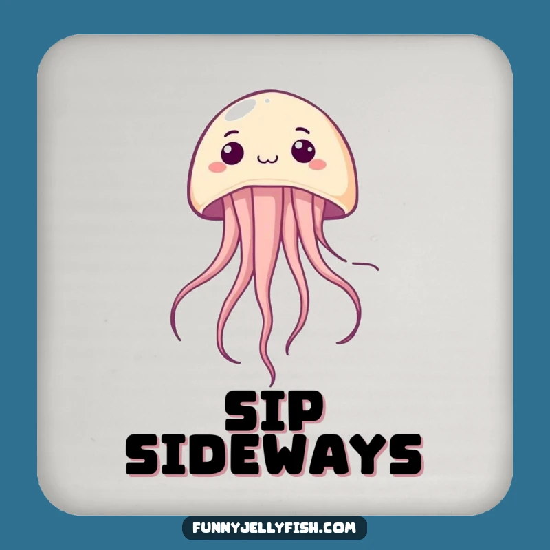 Funny Kawaii Jellyfish Upside Down Coaster - Sip with a Smile