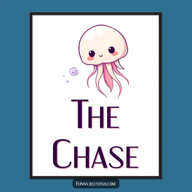 Funny Kawaii Jellyfish Poster: Enchanting Wall Art, Playful Ocean Gift!