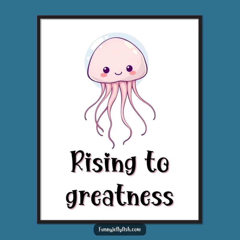 Funny Kawaii Jellyfish Bubble Poster: Floating Creature, Perfect Quirky Wall Art Gift