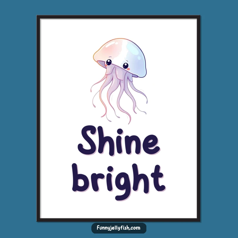 Funny Jellyfish Tentacle Poster: Graceful Floating Shimmering Perfect Wall Art