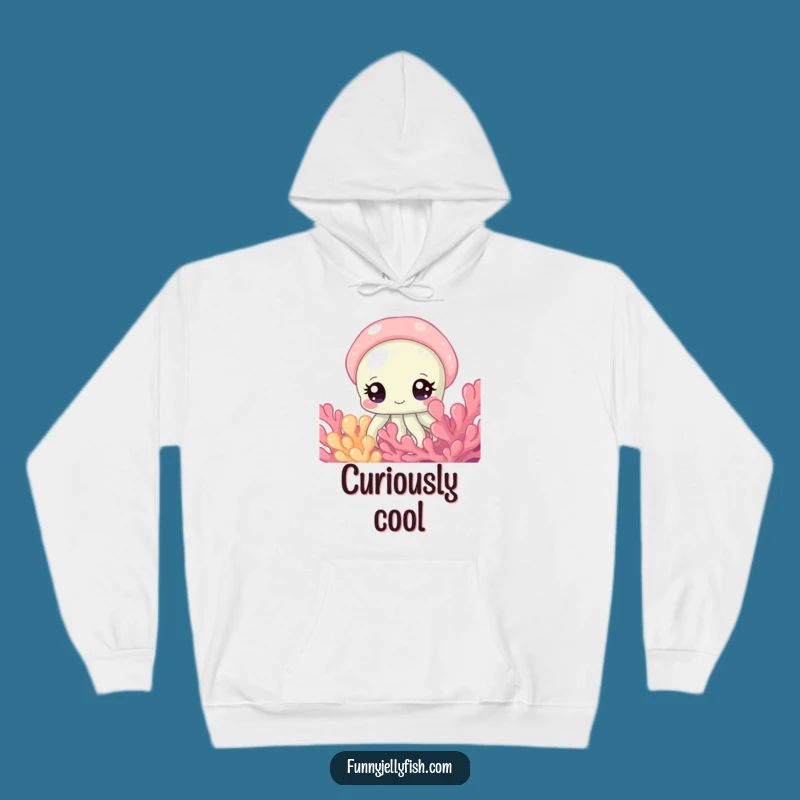 Funny Curious Jellyfish Hoodie: Sparkling Eyes Peeking Perfect Cozy Gift