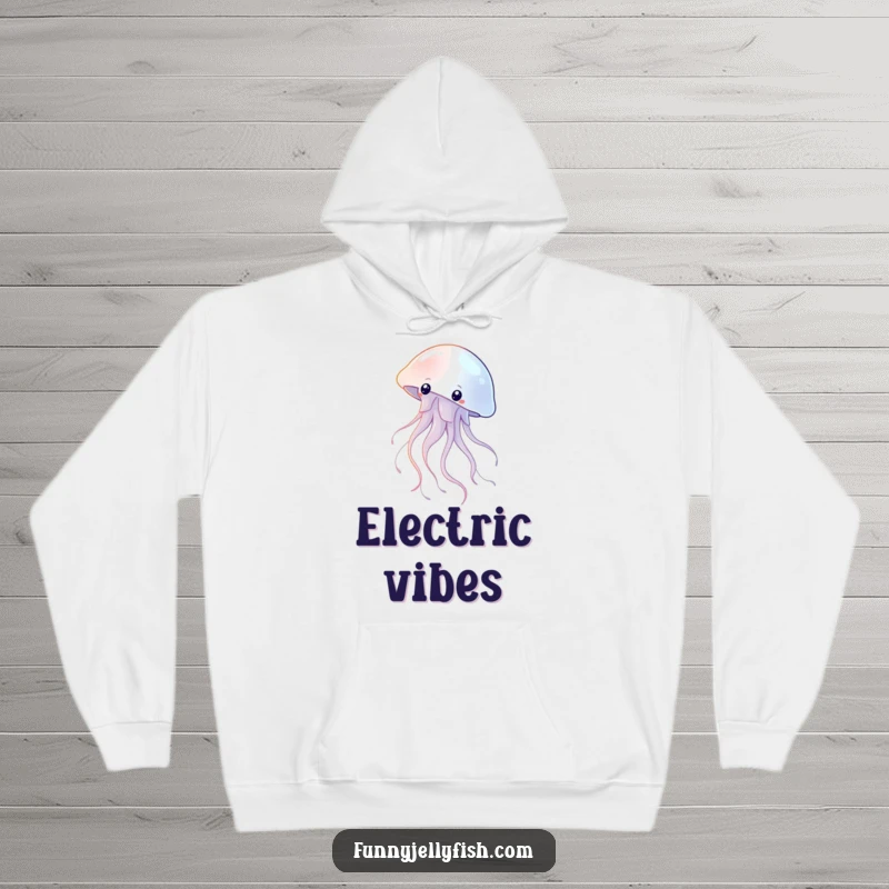 Funny Hoodie featuring a Graceful Jellyfish Floating with Shimmering Tentacles, soft and warm