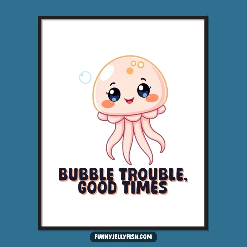 Free Printable Wall Art: Bouncing Jellyfish - Funny Downloadable Decor
