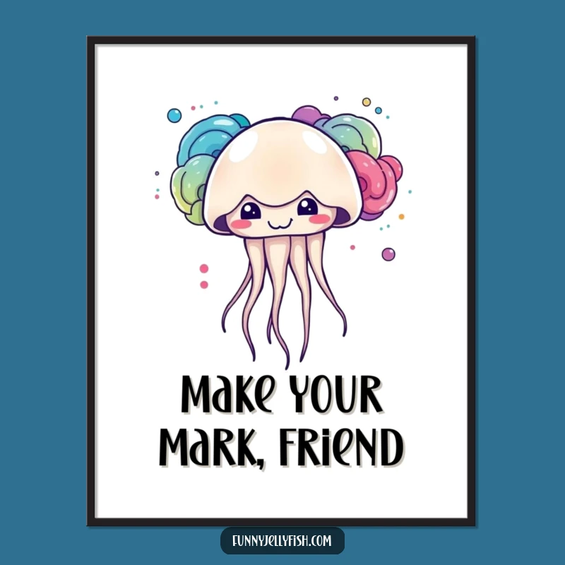 Free Printable Wall Art: Kawaii Jellyfish's Mischief, a Funny Downloadable Decor Piece