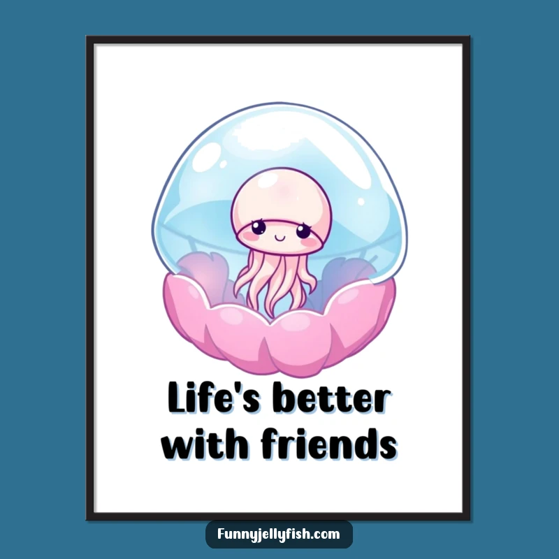 Free Printable Wall Art: Shy Jellyfish Anemone Scene, Funny Downloadable Decor