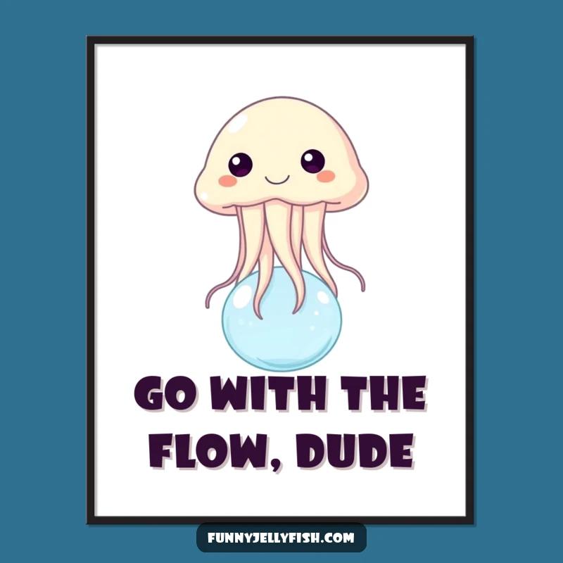 Free Printable Wall Art: Happy Jellyfish Bubble Bounce, Funny Downloadable Decor