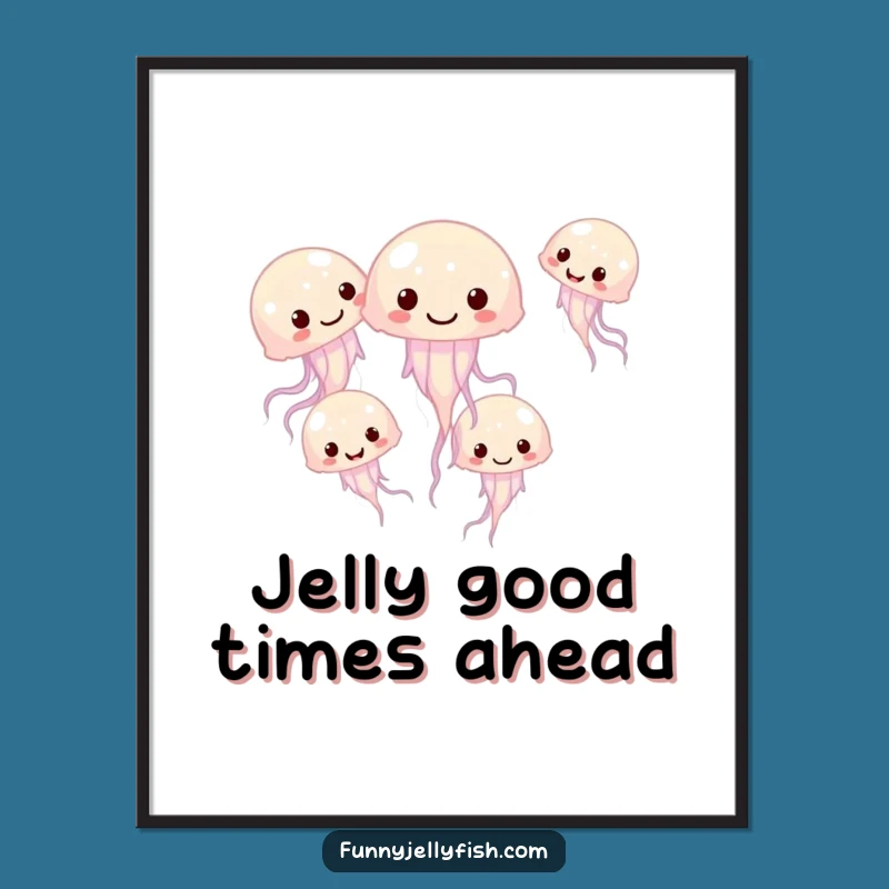 Free Printable Wall Art: Giggling Jellyfish Circle, Funny Downloadable Decor