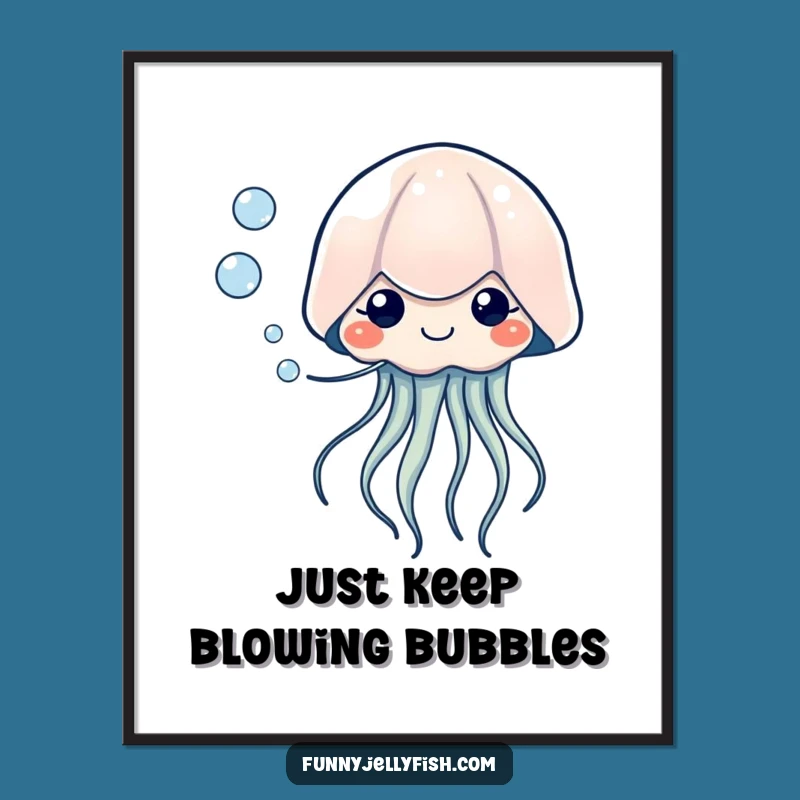 Free Printable Wall Art: Bubble-Blowing Jellyfish - Funny Decor