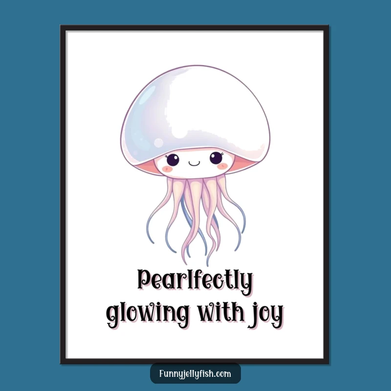 Free Printable Wall Art: Kawaii Jellyfish Pearl Surprise Funny Downloadable Art Decor