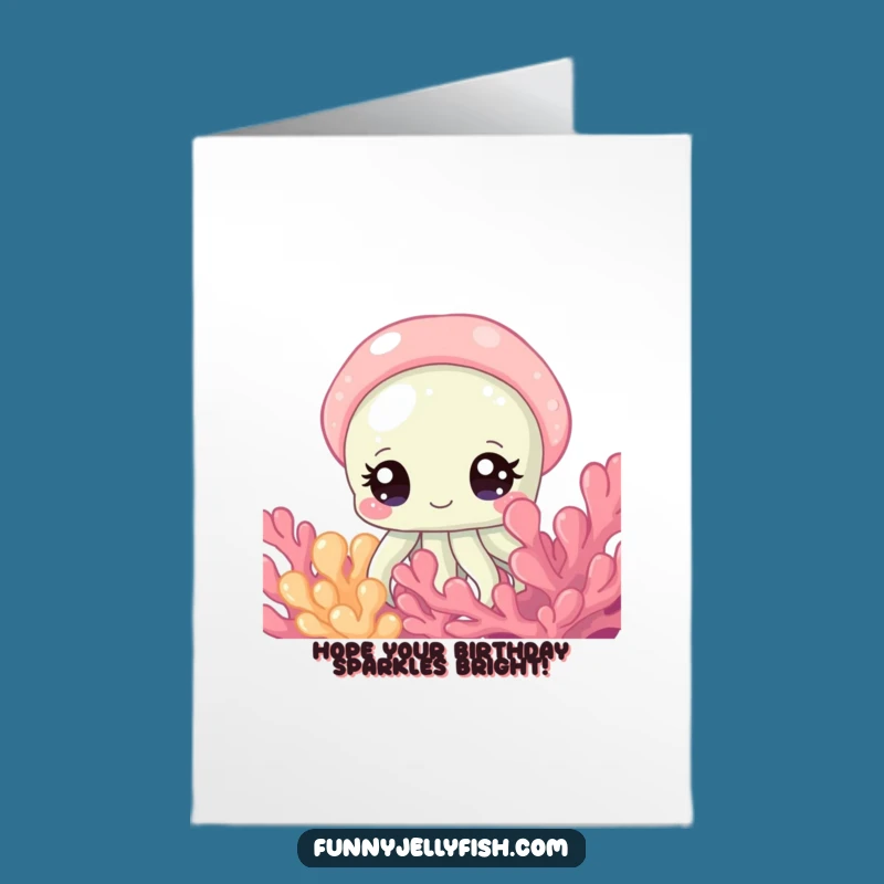 Free Printable Birthday Card: Curious Jellyfish Peek! Downloadable & Whimsical DIY Gift.