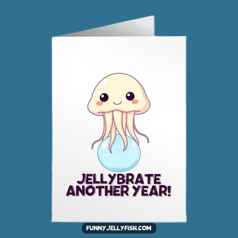 Free Printable Birthday Card: Happy Jellyfish Bouncing Fun, Funny Downloadable Gift