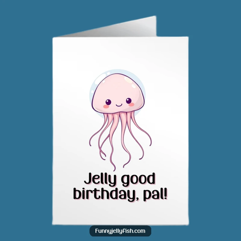 Free Printable Birthday Card: Kawaii Jellyfish Floats Up for a Funny Downloadable Gift
