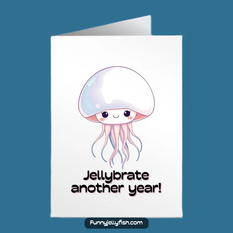 Free Printable Birthday Card: Kawaii Jellyfish Pearl Surprise Funny Downloadable Gift