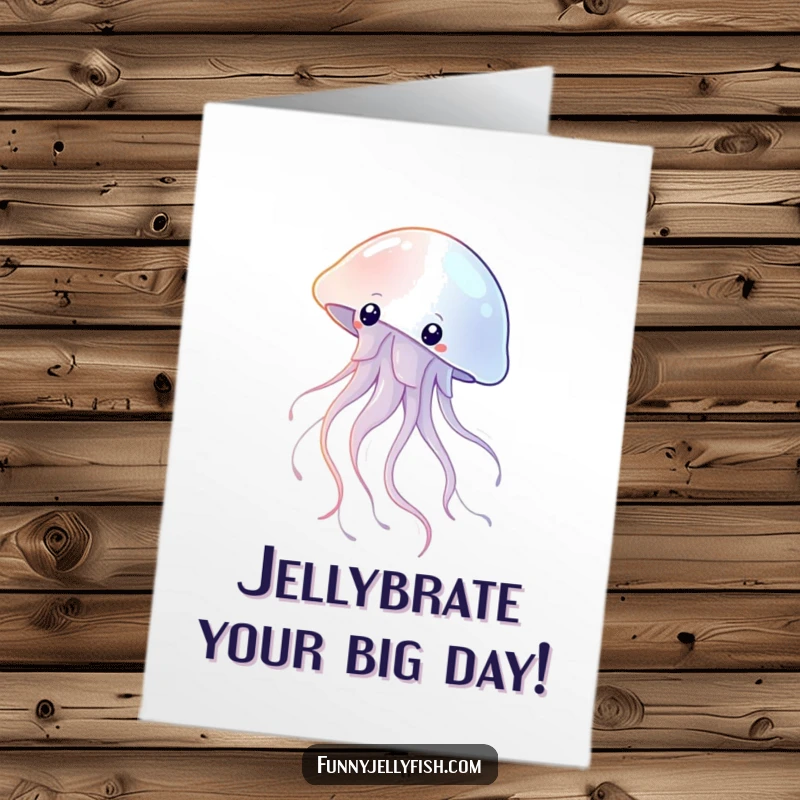 Elegant Free Printable Birthday Card: A graceful jellyfish floats with shimmering, trailing tentacles, radiating calm beauty, perfect for a DIY gift.