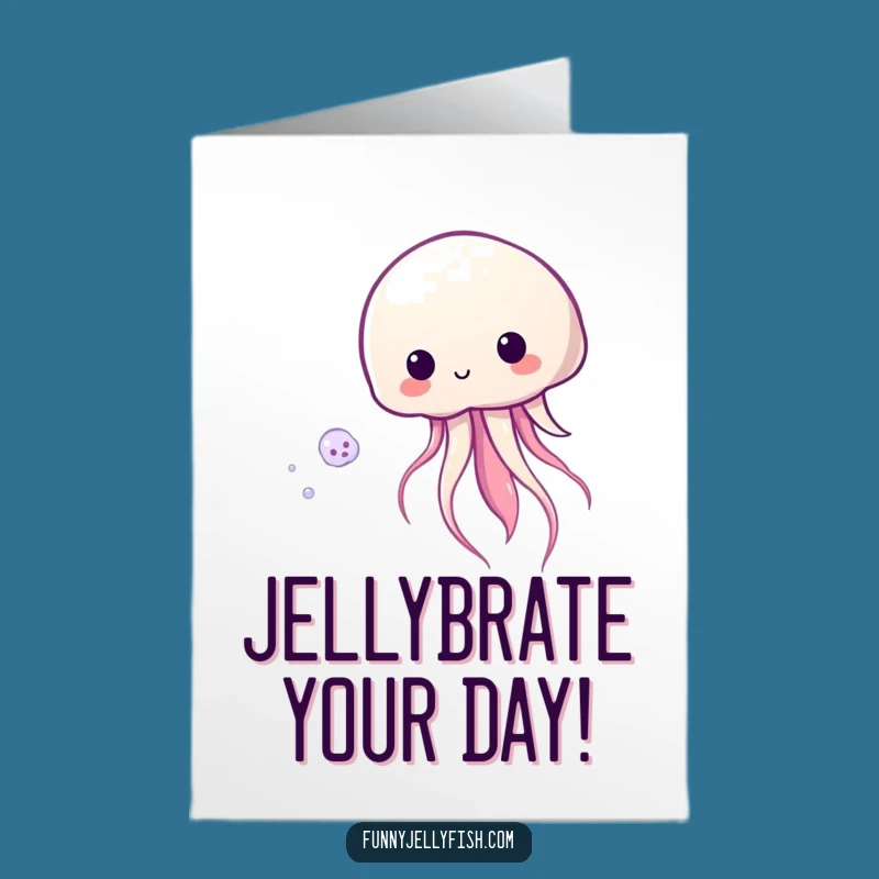 Free Printable Birthday Card: Playful Jellyfish Chase, Funny Downloadable Gift for Ocean Lovers