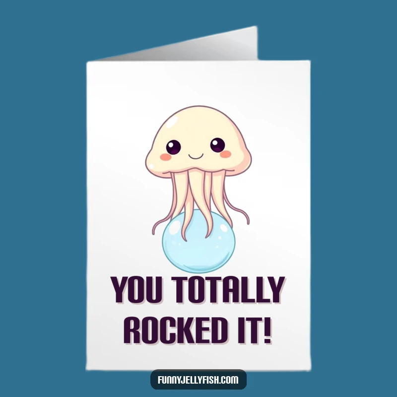 Free Printable Congrats Card: Happy Jellyfish Bubble Bounce, Funny Downloadable Celebration