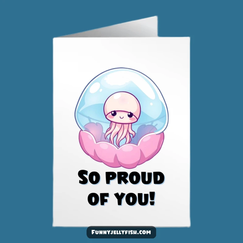 Free Printable Congrats Card: Shy Jellyfish Anemone, Funny Downloadable Celebration