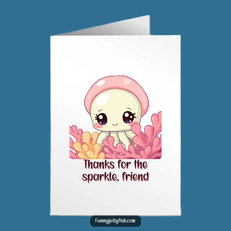 Free Printable Thank You Card: Jellyfish Coral Peek! Downloadable & Sweet DIY Gift.