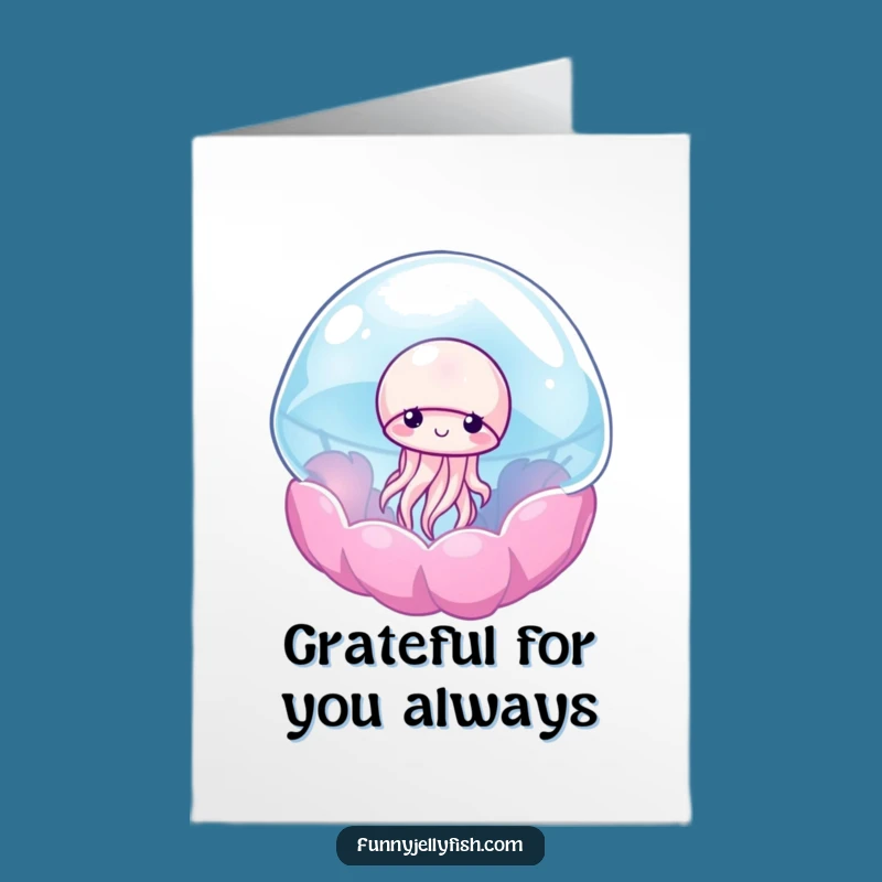 Free Printable Thank You Card: Shy Jellyfish Gratitude, Funny Downloadable Gift
