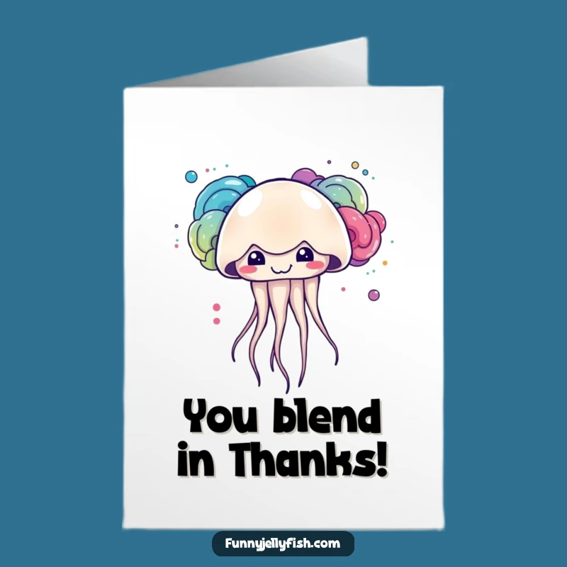 Free Printable Thank You Card: Kawaii Jellyfish's Colorful Thanks, a Funny Downloadable Note