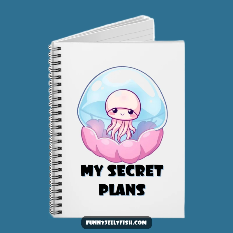 Funny Shy Jellyfish Anemone Notebook - Adorable Journal & Fun Gift