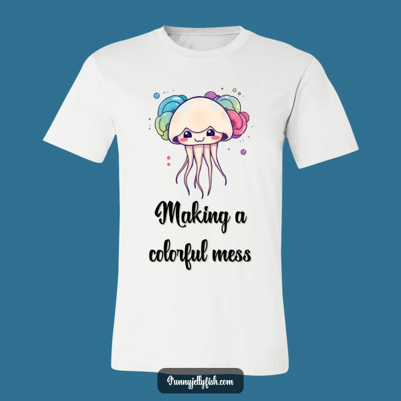 Funny Kawaii Jellyfish Ink T-Shirt: Cute Artist Creature, Hilarious Gift for Her