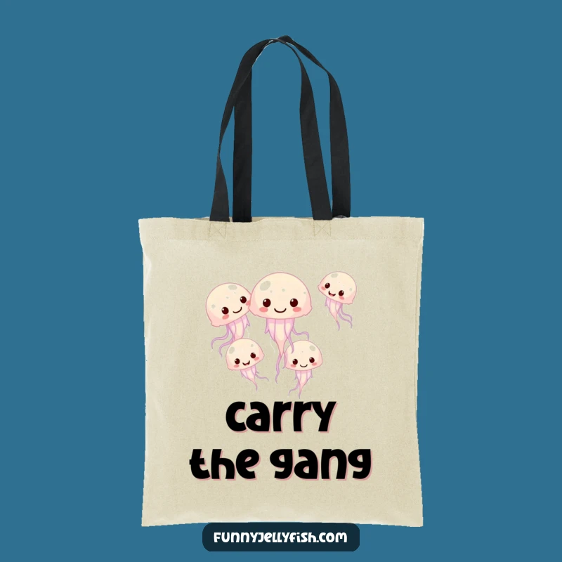 Funny Giggling Jellyfish Circle Tote Bag - Stylish & Comical Sea Crew Gift