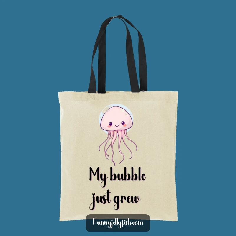 Funny Kawaii Jellyfish Bubble Tote Bag: Cute Floating Creature, Great Funny Shopping Gift