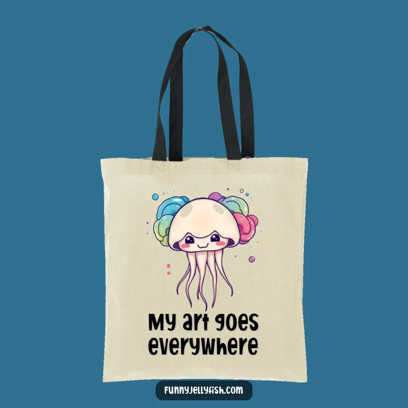 Funny Kawaii Jellyfish Ink Tote Bag: Cute Artist Creature, Great Funny Shopping Gift