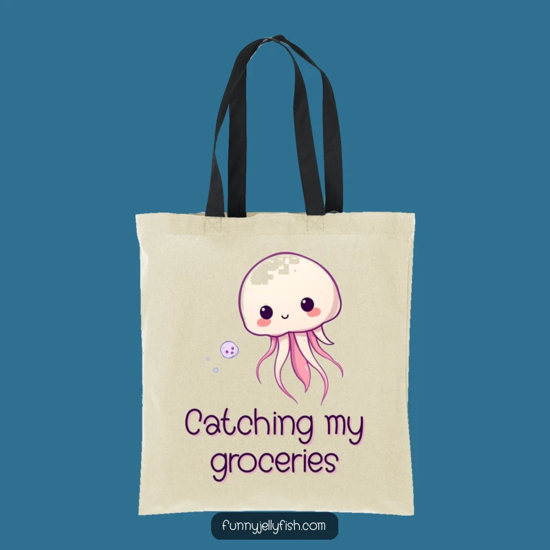 Funny Kawaii Jellyfish Tote Bag: Carry Ocean Fun, Playful Plankton Gift!